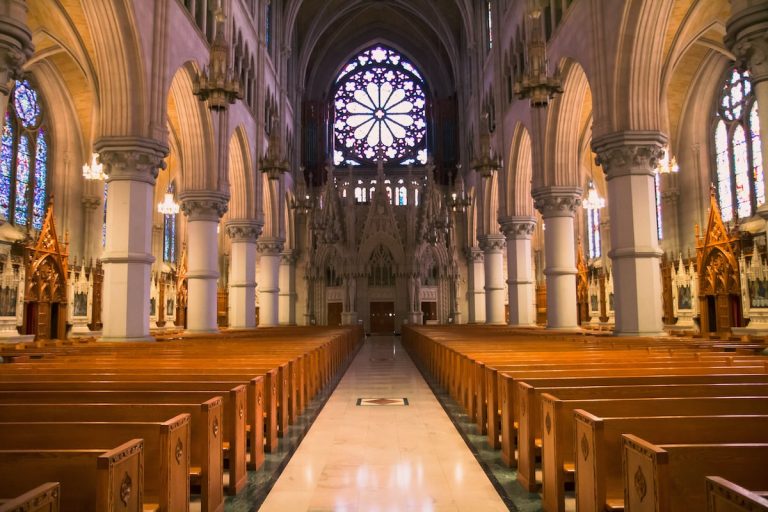 Interior view of a church, highlighting the space that can be protected with Church Insurance