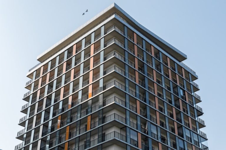 Exterior of an apartment building, representing rental property insurance coverage.